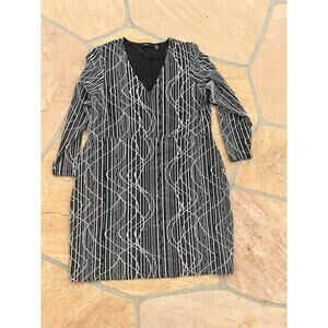 VERO MODA CURVE BLACK Silver Long-sleeve Dress SIZE 2X CB